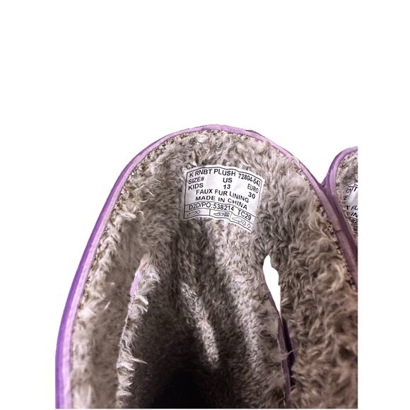 Bogs Youth Metallic purple Rain Boots Faux Fur Shoes Size Youth 13/ Size 2 Mint - Picture 5 of 9